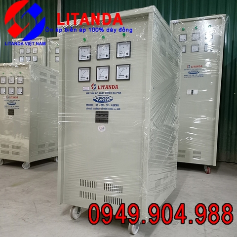 Ổn Áp Litanda 45KVA 3 Pha Dải 160V~430V Đời Mới Output 380V/220V/200V