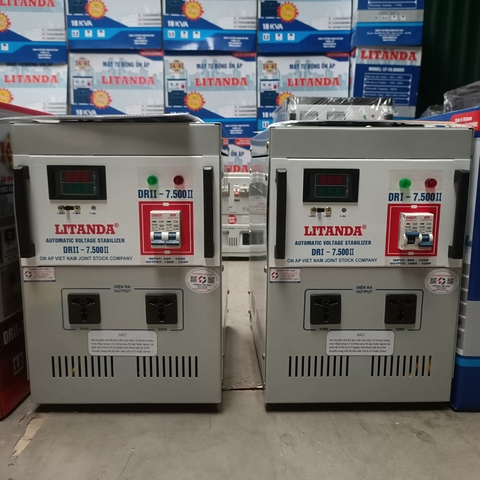 Ổn Áp Litanda 7,5KVA Model DRI-7500 II NEW 2022 Đồng Hồ LED Điện Tử