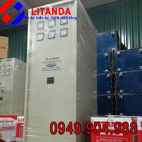 Giá Ổn Áp Litanda 75KVA 3 Pha Dải 260V~430V Đời Mới Duy Nhất Dây Đồng