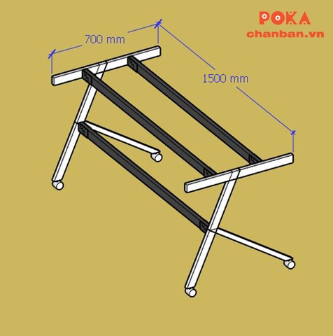 Chân bàn huấn luyện mặt cố định KT 800x1600-FZ13-1600