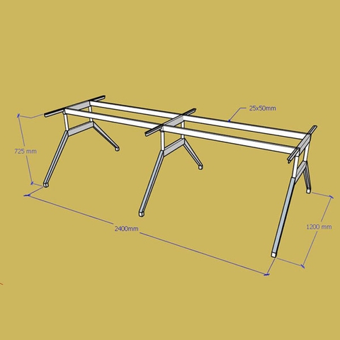 Gia công chân bàn họp 1200x2400mm theo thiết kế