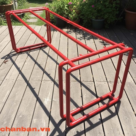 Chân bàn ống phi tròn phi 34 KT 900x1800mm