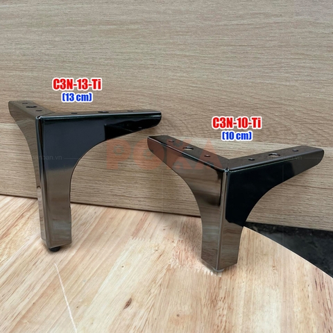 Chân sofa 3 ngạnh C3N màu titan 10cm - 13cm - 15cm
