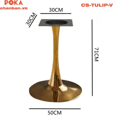 Chân bàn cafe sắt tulip mạ vàng CS-TULIP-V