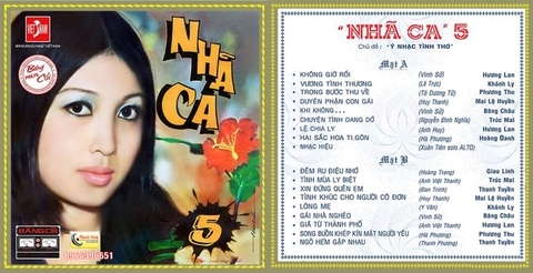 Nhã ca 5 thâu âm trước 1975. Băng Cối 7 in 4 Track.