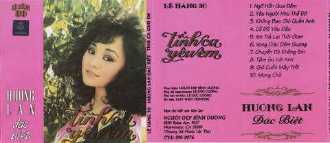 Hương Lan Đặc Biệt:Tình Ca Cho Em .Đĩa sịn  tem Làng Văn