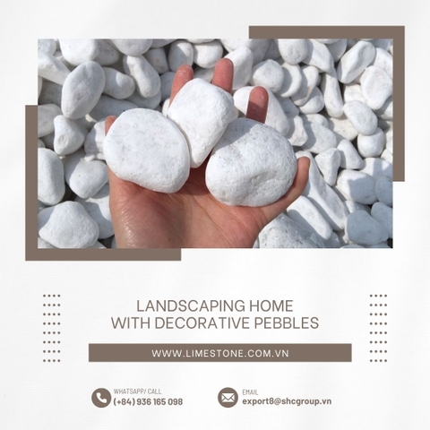 Landscaping home with decorative pebbles