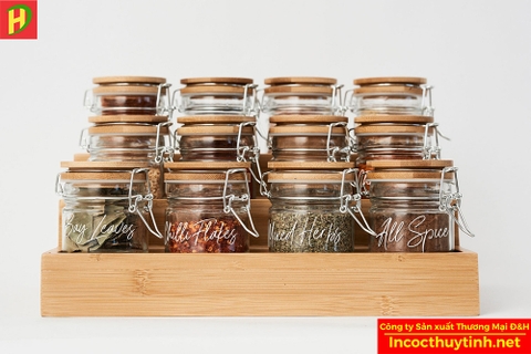 Hũ Thủy Tinh Nắp Gỗ Cao Cấp
