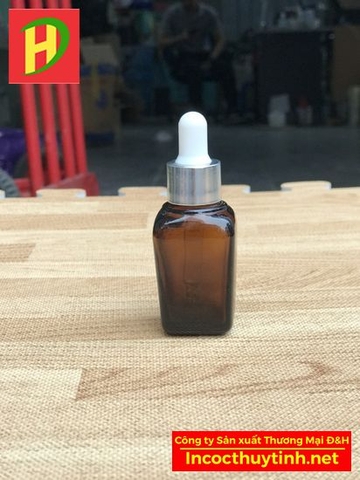 Chai lọ đựng tinh dầu 20ml thân vuông nhỏ giọt