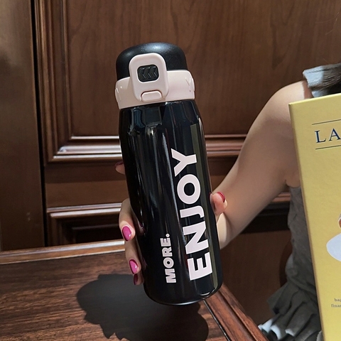 Cốc giữ nhiệt ống hút cốc nước Inox 316 cầm tay thể thao cho học sinh cỡ lớn Q7S1