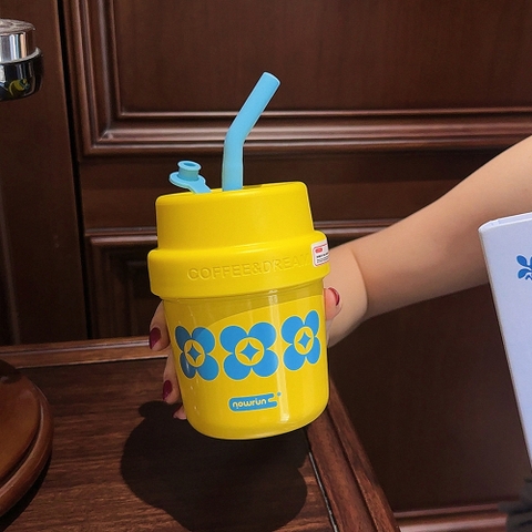 Cốc giữ nhiệt phong cách kawai inox 316 400ml có ống hút VAR-4