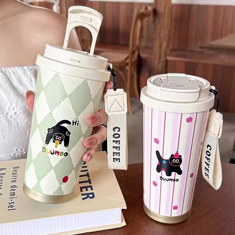 Ly giữ nhiệt, bình nước giữ nhiệt inox 316, cốc cà phê 500ml, giữ ấm trong 6-12h HAT5