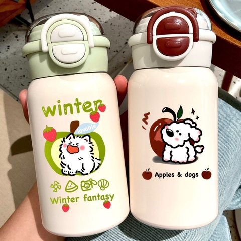 Bình giữ nhiệt inox 316ml, giữ nhiệt nóng lạnh roang silicon sạch sẽ tiện lợi dung tích 500ml BL-007