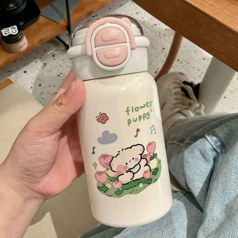 Bình giữ nhiệt inox 316ml, giữ nhiệt nóng lạnh roang silicon sạch sẽ tiện lợi dung tích 500ml BL-007