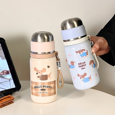 Bình giữ nhiệt Hello Puppy hình cún xinh xắn inox 316 500ml MXS-2316
