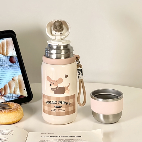 Bình giữ nhiệt Hello Puppy hình cún xinh xắn inox 316 500ml MXS-2316