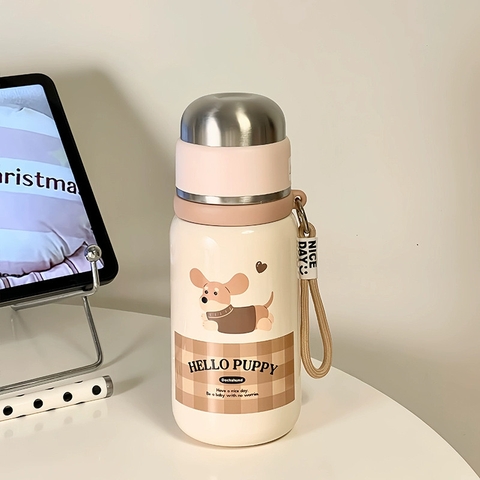 Bình giữ nhiệt Hello Puppy hình cún xinh xắn inox 316 500ml MXS-2316