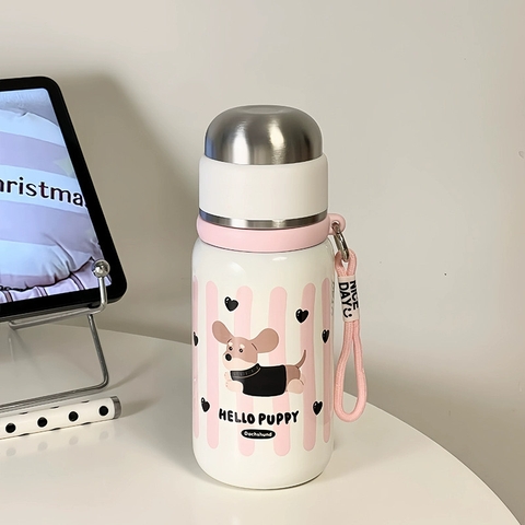 Bình giữ nhiệt Hello Puppy hình cún xinh xắn inox 316 500ml MXS-2316