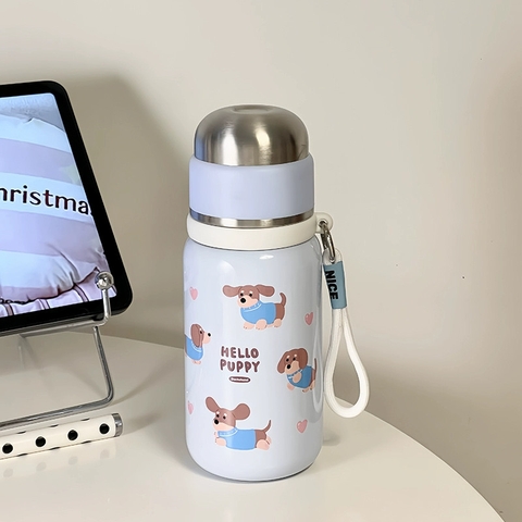 Bình giữ nhiệt Hello Puppy hình cún xinh xắn inox 316 500ml MXS-2316