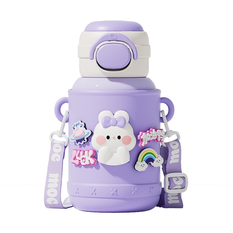 Bình giữ nhiệt dành cho trẻ nhỉ sticker con vật ngộ nghĩnh 650ml JX110