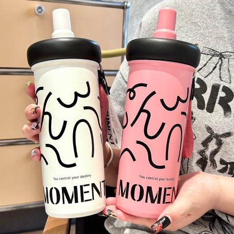 Bình Giữ Nhiệt Moment Có Ống Hút Inox 316 600ML NA-004