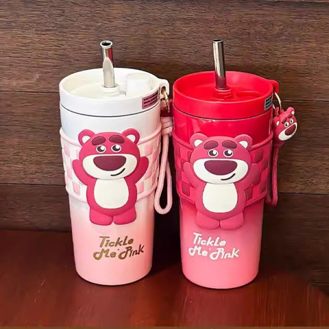 Ly giữ nhiệt Gấu Dâu Tickle Me Pink Inox 304 dung tích 700ml PINK-1387