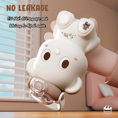 Bình nước giữ nhiệt hình gấu cực dễ thương, chất liệu inox 316 bền bỉ dung tích 450ml BR-6019