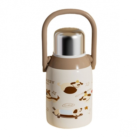 Bình Nước Giữ Nhiệt Họa Tiết Thú Cưng 550ML Đáng Yêu Cho Bé Inox 316 Phù Hợp Đi Học Dã Ngoại LAD02