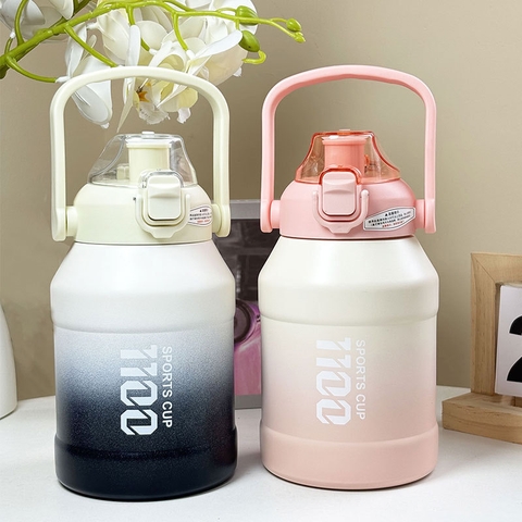 Bình giữ nhiệt cầm tay, bình chân không công suất lớn giữ nhiệt inox 316 chống rò rỉ có ống hút AN-NA12