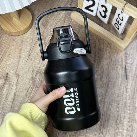 Bình giữ nhiệt cầm tay, bình chân không công suất lớn giữ nhiệt inox 316 chống rò rỉ có ống hút AN-NA12