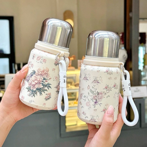 Bình giữ nhiệt inox 316 hình hoa nhẹ nhàng sang trọng cho phái nữ, dung tích 400ml và 600ml AB-527