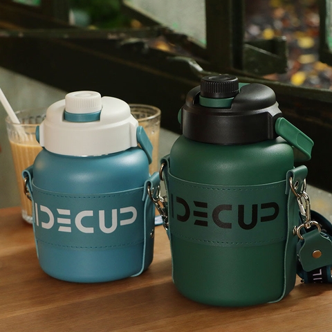 Bình nước giữ nhiệt 1100ML INOX 316 có ống hút,quai xách, nắp cốc PP, dây đeo chéo tiện dụng SN-221