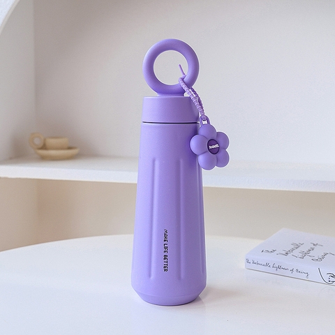 Bình giữ nhiệt dành cho các bé gái, họa tiết bông hoa, dung tích 450ml phong cách thời trang hàn quốc BGN05
