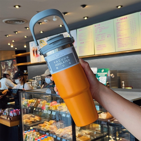 Cốc giữ nhiệt có quai cầm nhiều màu inox 304 INGB