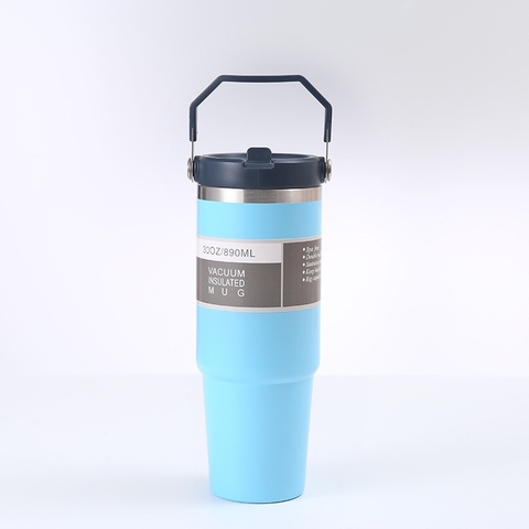 Cốc giữ nhiệt có quai cầm nhiều màu inox 304 INGB