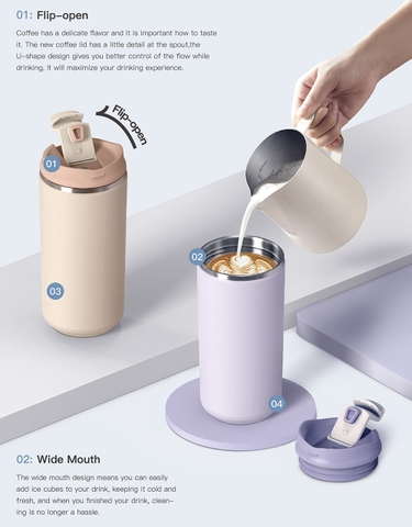 Cốc giữ nhiệt inox 304 gam màu pastel phong cách Hàn Quốc OEMD2