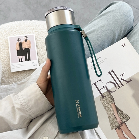 Bình nước giữ nhiệt 1000ml kèm lõi lọc có dây đeo kèm quai xách inox 304 kèm quai xách TP-05