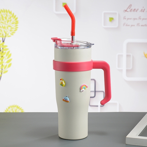 Cốc giữ nhiệt bằng thép không gỉ 304 cao cấp họa tiết hoạt hình dễ thương 082103
