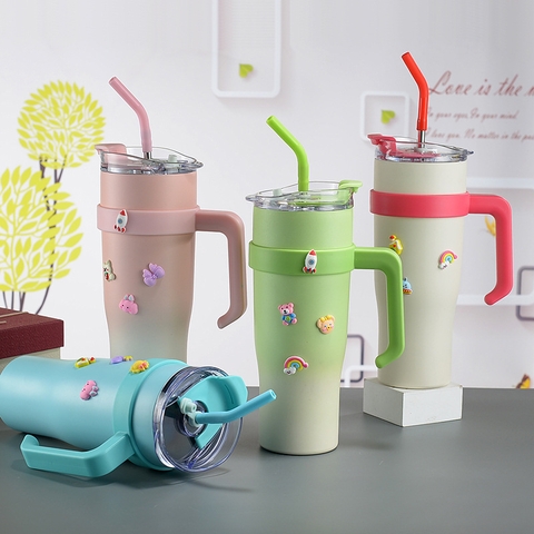 Cốc giữ nhiệt bằng thép không gỉ 304 cao cấp họa tiết hoạt hình dễ thương 082103