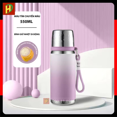 Bình giữ nhiệt 550ml, 700ml, inox 316 giữ nhiệt cực tốt 24 tiếng, có lưới inox chặn đá, chặn bã trà