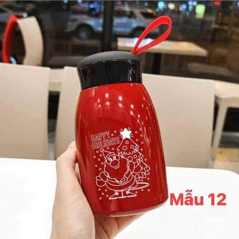 Quà tặng noel cho bé, bình giữ nhiệt 360ml cao cấp in hình noel cực kỳ ý nghĩa