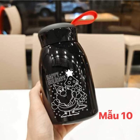 Quà tặng noel cho bé, bình giữ nhiệt 360ml cao cấp in hình noel cực kỳ ý nghĩa