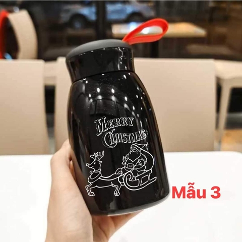 Quà tặng noel cho bé, bình giữ nhiệt 360ml cao cấp in hình noel cực kỳ ý nghĩa