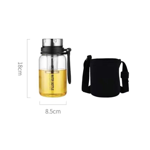 Bình nước thủy tinh Nhật Bản TAKASHI 750,1000,1200,1500,2000ml tiện lợi, có lọc bã trà, tặng kèm túi vải cách