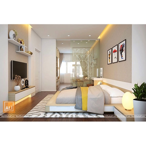 thiết kế phòng ngủ master 40m2