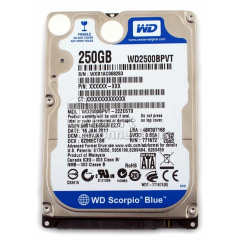 Ổ cứng Laptop HDD 250GB cũ