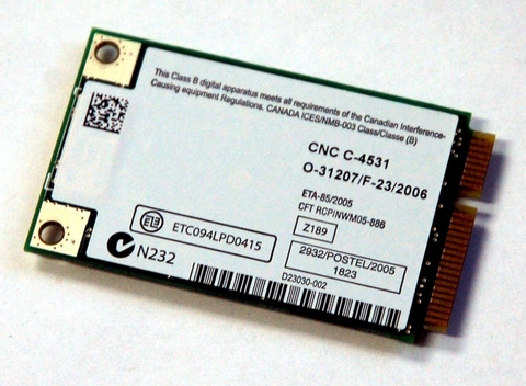 Card Wifi Laptop Sony Vaio VGN-SZ FE / WIRELESS WIFI CARD 141764111