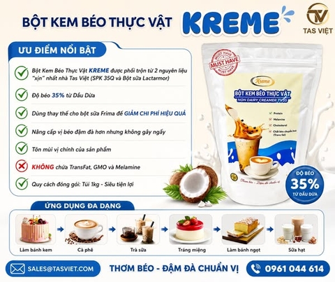KREME – BỘT KEM BÉO THỰC VẬT THẾ HỆ MỚI