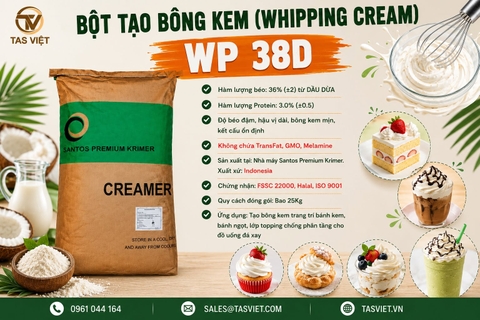 Bột Whipping Cream: Tìm Hiểu Khái Niệm, Cách Sử Dụng và Công Thức Với WP38D