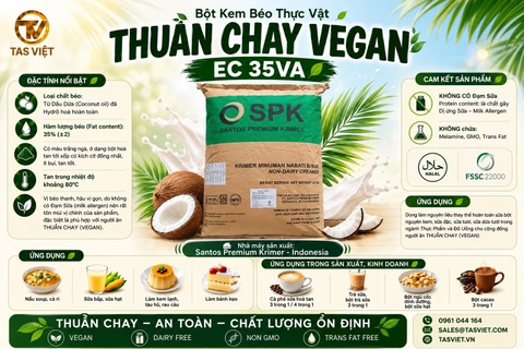 BỘT KEM BÉO THỰC VẬT THUẦN CHAY EC 35VA – GIẢI PHÁP CHO SẢN XUẤT VÀ THỰC PHẨM VEGAN